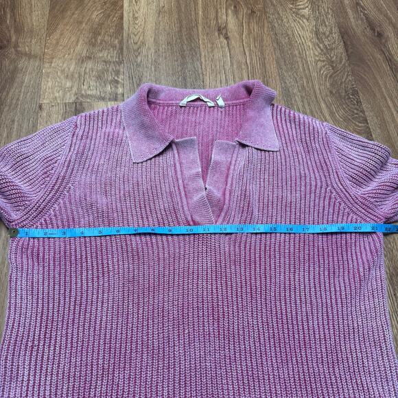 Soft Surroundings Womens Wilde Fiery Fuchsia Pink V Neck Sweater Size Medium - Picture 8 of 9